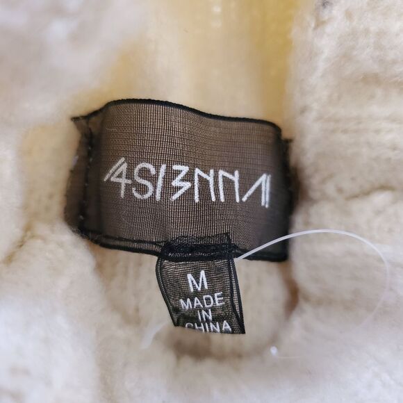 4SI3NNA: Wide Rib Midi Sweater Dress - size Medium in Ivory - Picture 14 of 16